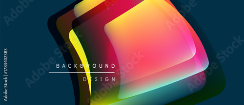 Abstract colorful layers create dynamic background. Vivid gradients blend, forming modern design element. Smooth transitions, bright hues.