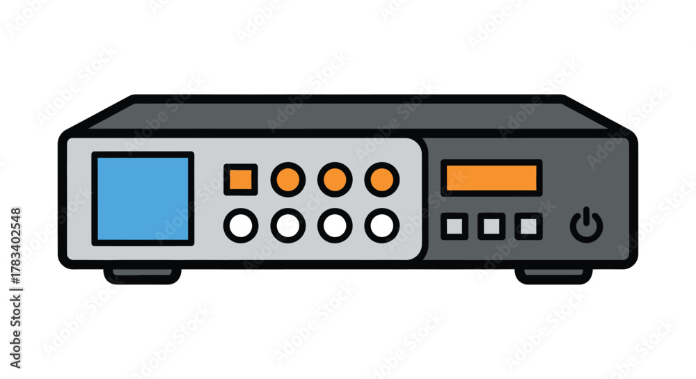 Fototapeta premium Illustration of a settop box, a device for receiving and decoding digital signals