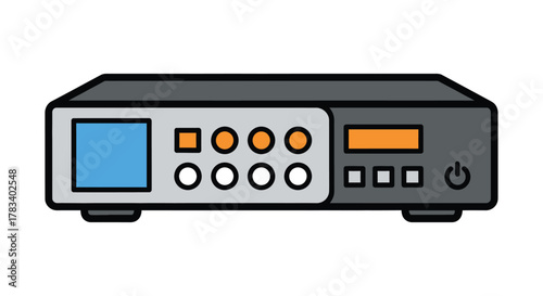 Illustration of a settop box, a device for receiving and decoding digital signals