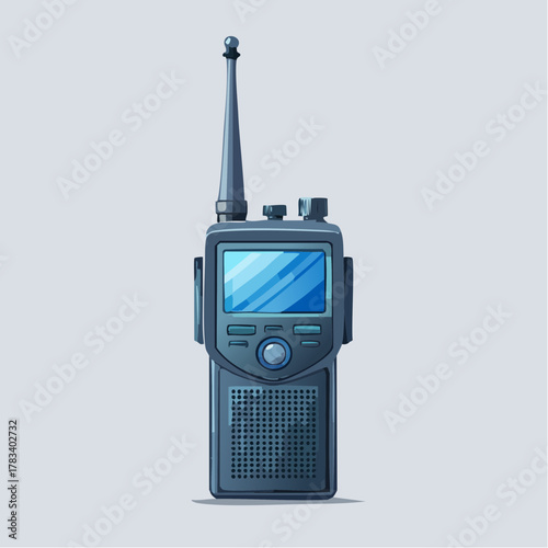 Vector illustration of a modern walkie talkie isolated on a simple background