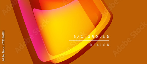 Abstract vibrant design. Orange, yellow, pink hues blend smoothly. Modern aesthetic, suitable for digital backgrounds or presentations. Simple text overlay present.