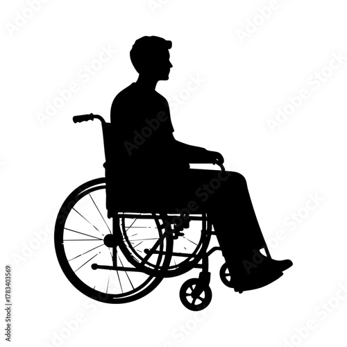 patent sitting on wheelchair