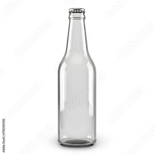 Wallpaper Mural Isolated, clear, empty glass beer or beverage bottle with a silver cap mockup Torontodigital.ca