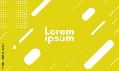 A minimalist design featuring the text 'Lorem Ipsum' on a bright yellow background, perfect for showcasing abstract concepts or as a placeholder in modern graphic design.