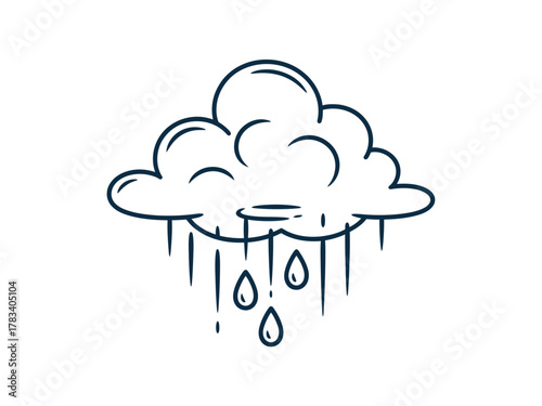 This simple yet effective illustration of a rain cloud conveys emotions of solitude and calmness, making it ideal for weather apps or any project requiring a minimalist touch.
