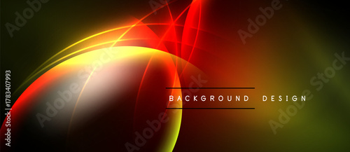 Abstract vibrant background. Red, yellow, orange hues blend with dark shadows. Modern design elements create dynamic visual effect.