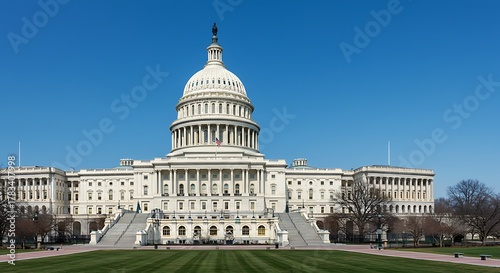 United States Capitol Building under a clear blue sky.