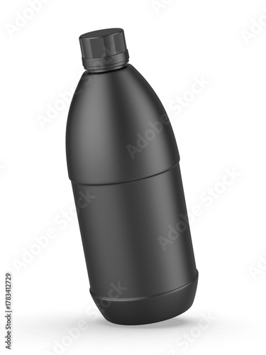 Round HDPE side handle Jerrycan for water, oil, milk and chemical storage on white background for branding and mock up design, 3d  illustration.