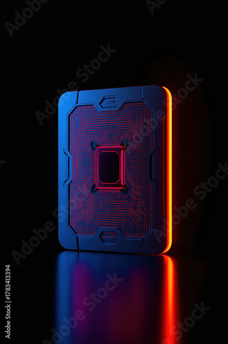 Cutting edge quantum processor glowing with futuristic design and dynamic light effects for advanced computing and technology innovations