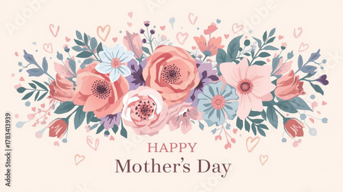 vector illustration of a happy mother day card