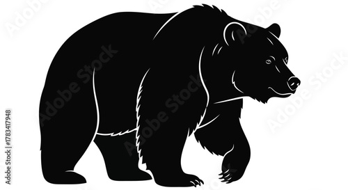 Vector illustration of black bear silhouette