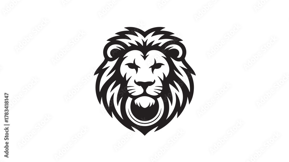 Fototapeta premium Lion head vector logo bold and minimalist design ideal for branding and security applications