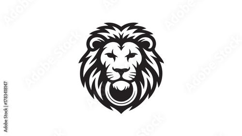 Lion head vector logo bold and minimalist design ideal for branding and security applications