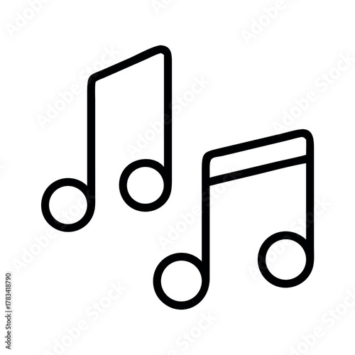 Simple line art illustration of two musical notes representing melody and harmony