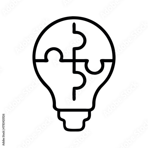 Lightbulb composed of puzzle pieces symbolizing innovation and problem solving