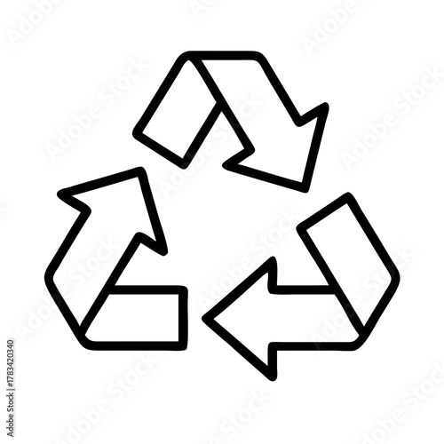 Iconic universal recycling symbol illustrating sustainability and environmental protection efforts