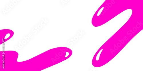 Abstract Hot Pink Drip Border Vector Frame, Fluorescent Liquid Slime Flowing Element on White Background for Party, Candy, or Modern Graphic Design