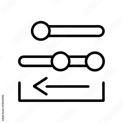 Simple line art icon representing slider controls and adjustment options for settings