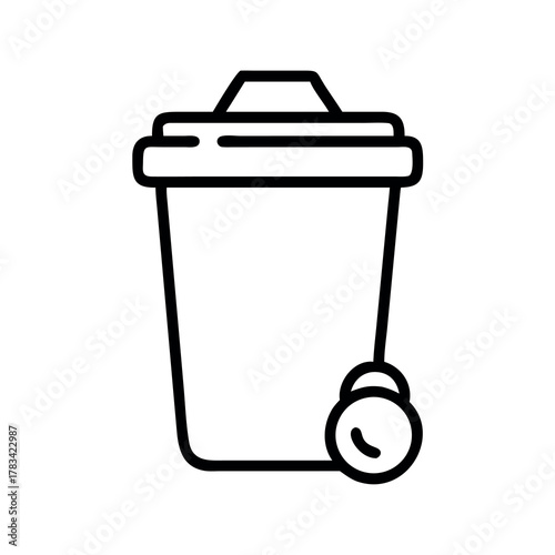 Simple outline icon of a trash can with a lock symbol indicating secure disposal