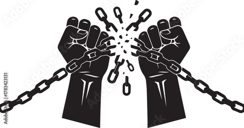 Human rights day celebration breaking chains symbolizing freedom and justice for all