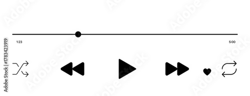 vector illustration of a black and white music player 