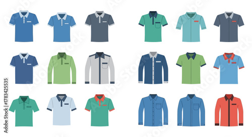 Collection of Mens Polo and Long Sleeve Shirts.