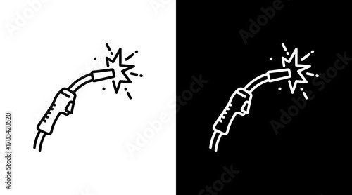 Welding Torch  White Icon Set Design