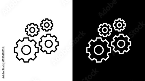 Gears  White Icon Set Design