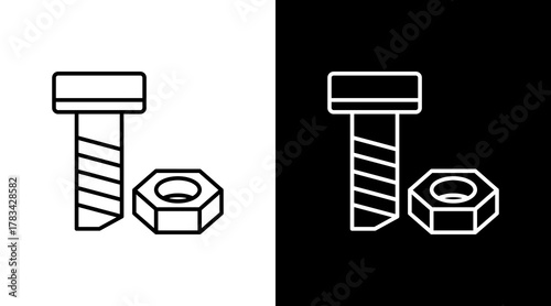 Bolt  White Icon Set Design