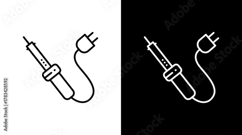 Soldering Iron  White Icon Set Design