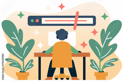 Osoba pracująca przy komputerze z zablokowanym paskiem wyszukiwania, koncepcja cenzury internetu.