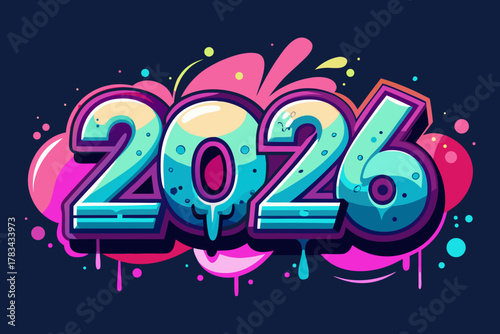 2026 Happy New Year,2026 new year typography,2026 T-shirt design,2026 Vector Premium Typography 