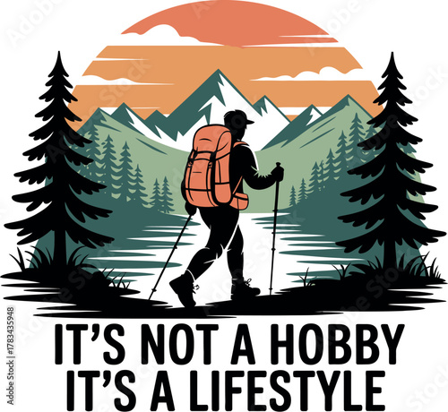 A hiker embracing the outdoors with a large backpack and trekking poles.