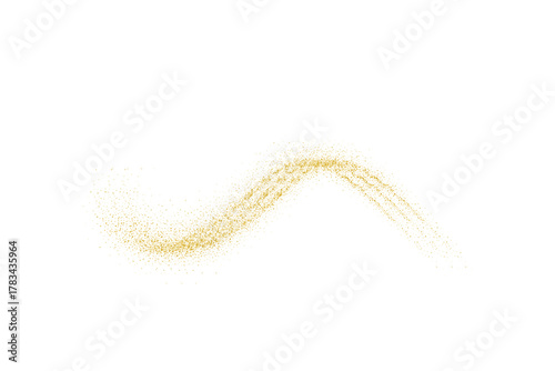 Abstract Shiny Gold Glitter Wave design element. Isolated PNG Design Element. Merry Christmas and Happy New Year Decoration.Transparent Background. For invitation and greeting card Bg