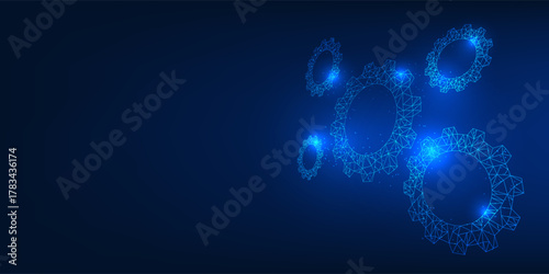 Gear technology background with connected, symbolizing the driving force of innovation, engineering systems, and the continuous development of modern technology
