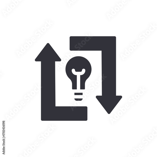 Innovative Process Loop With Lightbulb Sign Concept