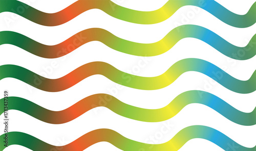 Vibrant abstract colorful gradient wavy lines pattern on white
