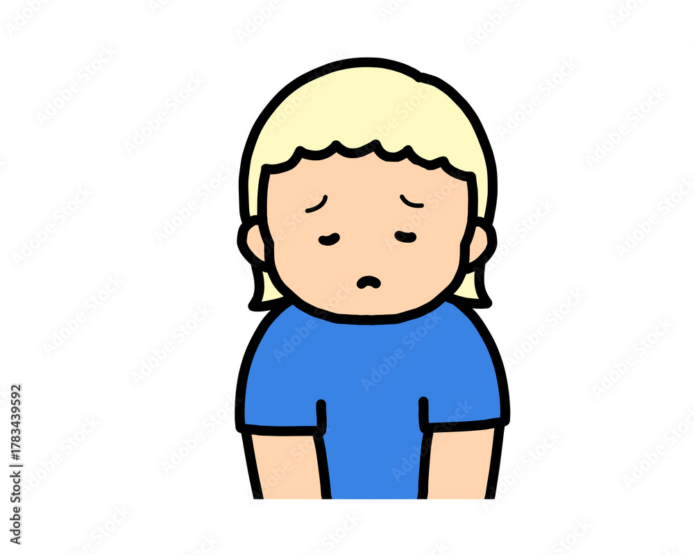 Obraz premium 悲しい 金髪の女の子