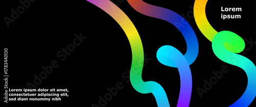 Abstract and dynamic colorful lines twist and curve against a dark canvas, creating a visually striking and modern graphic composition.