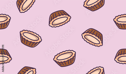 Cute pie pattern background vector design
