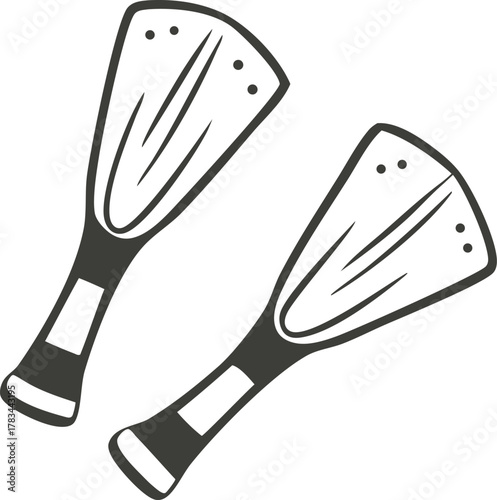 Hand drawn illustration of two maracas isolated on white background