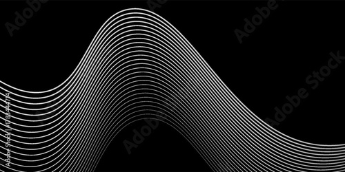 Technology abstract lines on white background. Undulate Grey Wave Swirl modern