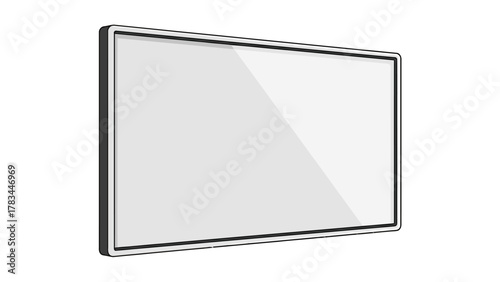 A blank rectangular screen with a thin black frame
