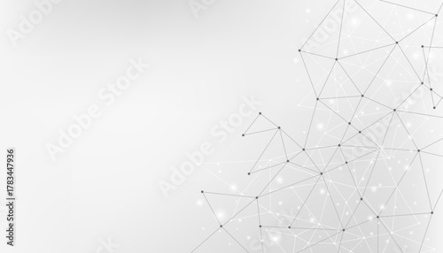 Abstract low poly geometric dots and lines for data science