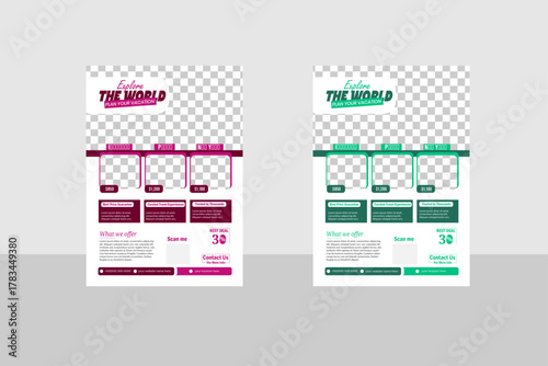 Creative modern and attractive travel flyer design .clean layout, clean font uses.