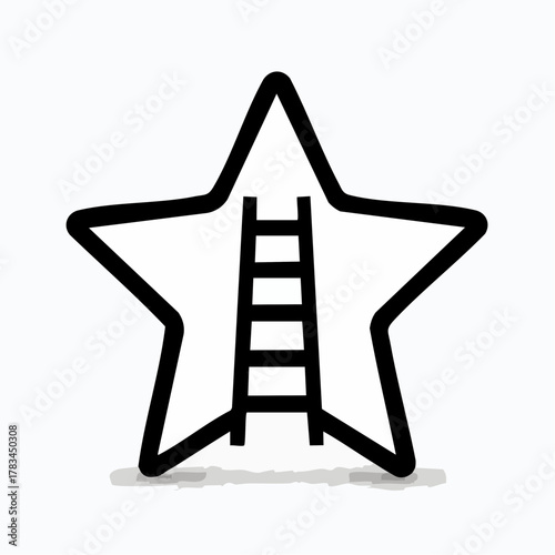 Star icon with ladder representing achievement or goal setting