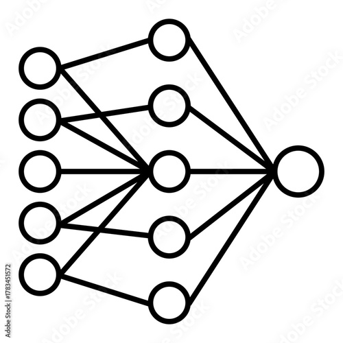 neural layer line icon with editable stroke