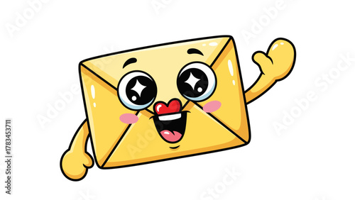 Animated envelope waving hello