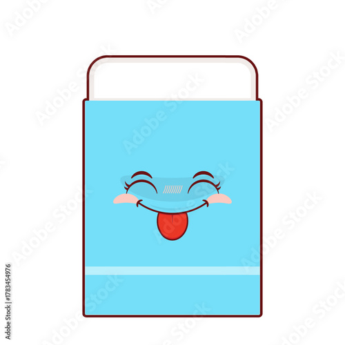 eraser playful face cartoon cute