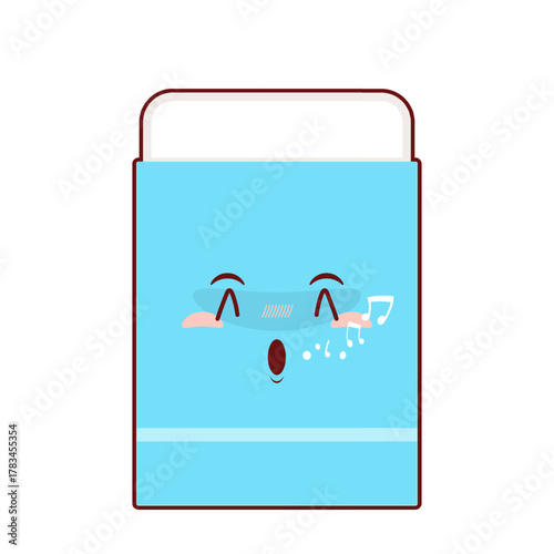 eraser whistling face cartoon cute